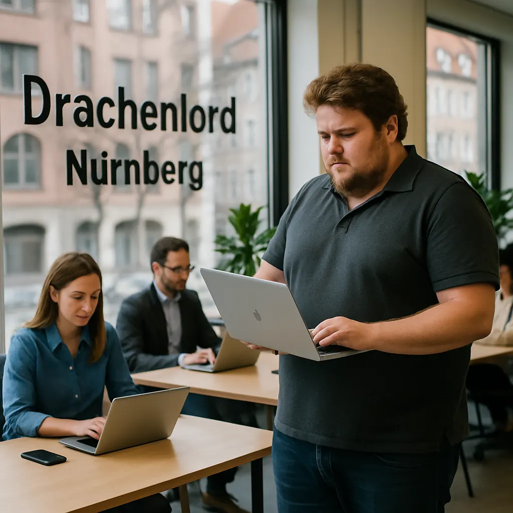 Drachenlord in Nürnberg, emotionaler Moment in urbanem Setting