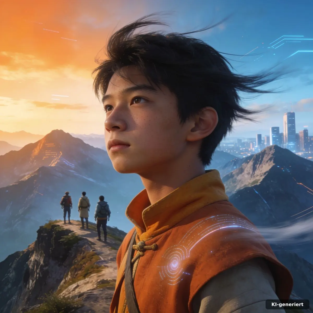 Avatar Aang Neuer Animiertenfilm: Start früher bei Paramount+ 2 Junge Avatar-Figuren auf einem windigen Bergkamm bei warmem Abendlicht