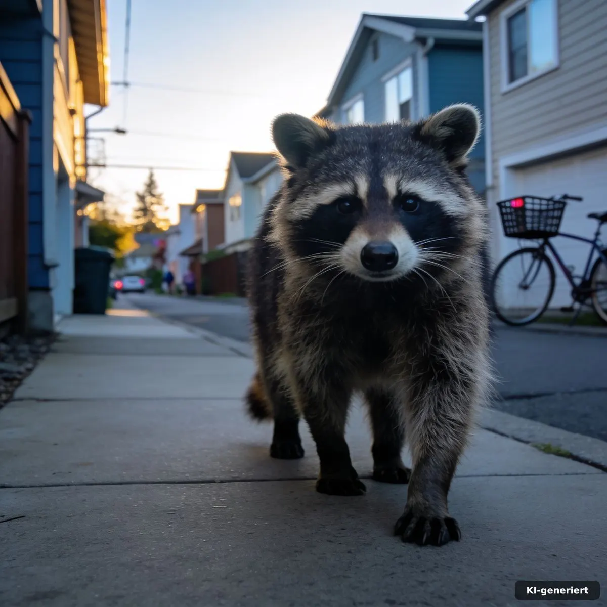 Jimothy steht auf einem ruhigen Gehweg in Seattle