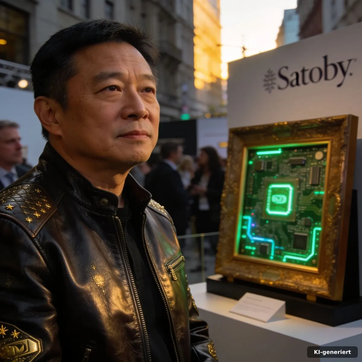 Nvidia Nvidias CEO Jensen Huang Lederjacke als teures Tech-Collectible bei einer Auktion