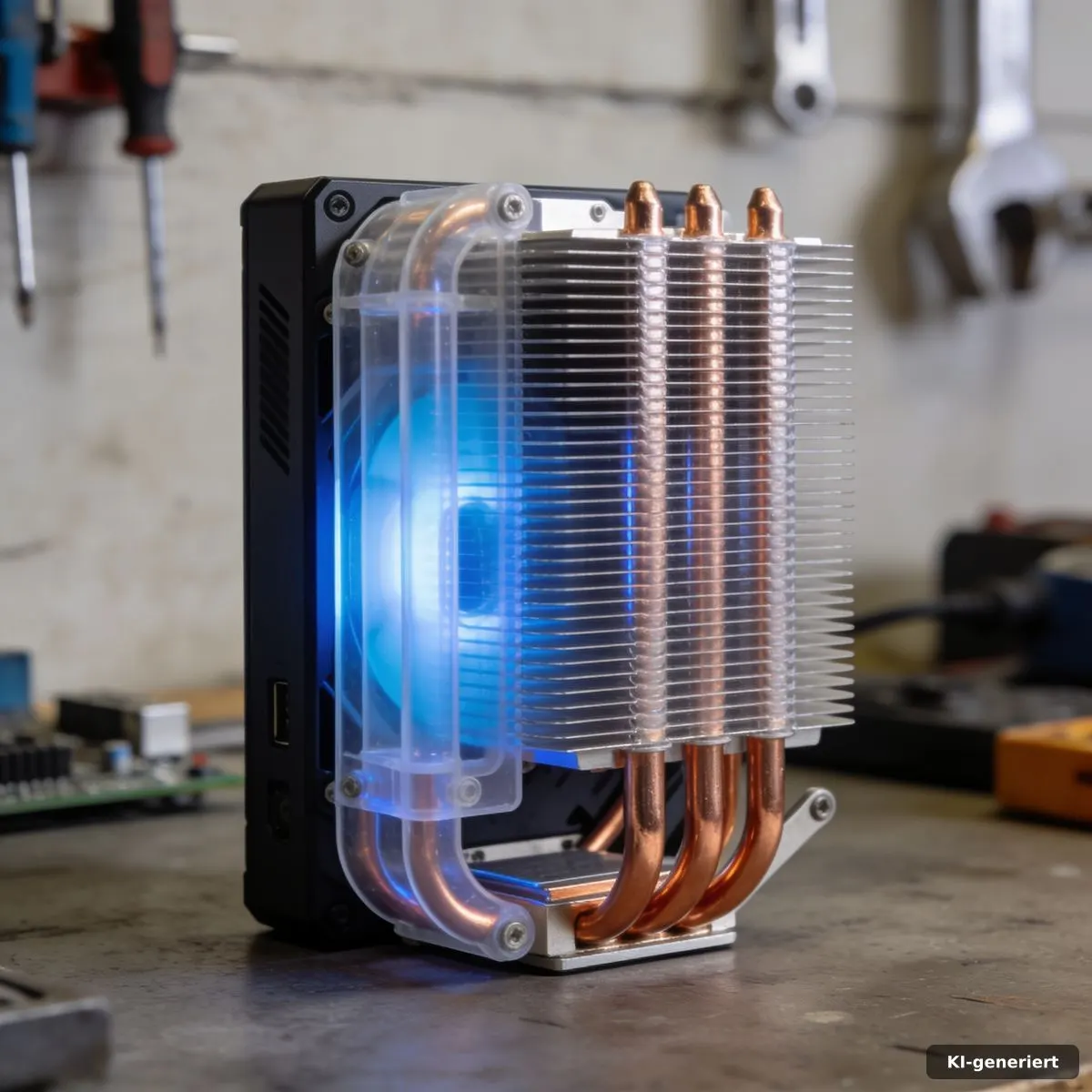 Geschlossenes Kühlsystem mit Heatpipes für eine mögliche PlayStation-Konsole
