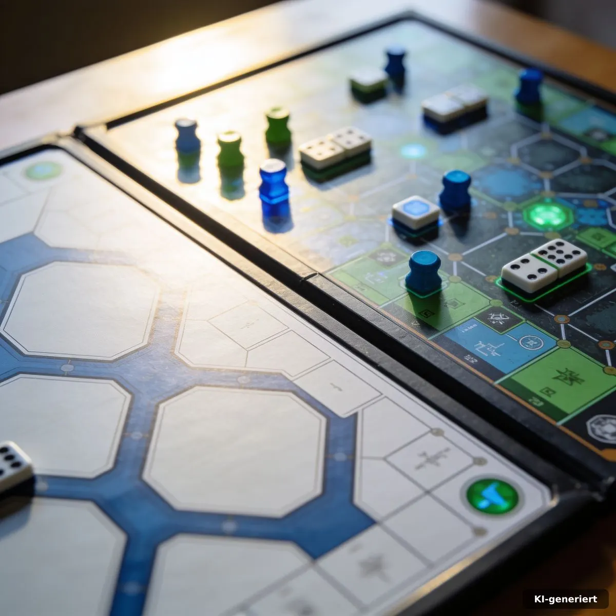 Beidseitiges Spielmaterial mit zugänglichem und strategischem Spielaufbau