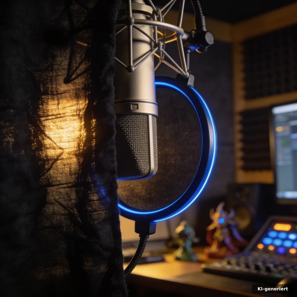 Mikrofon und Studioatmosphäre für die Stimme eines Fantasy-Wesens