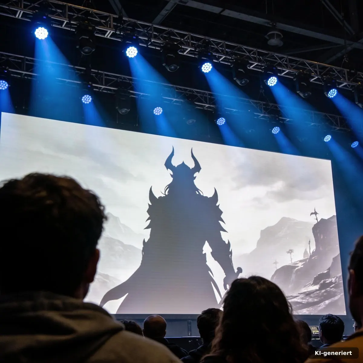 Große Gamescom-Bühne während einer Fantasy-Spiel-Enthüllung