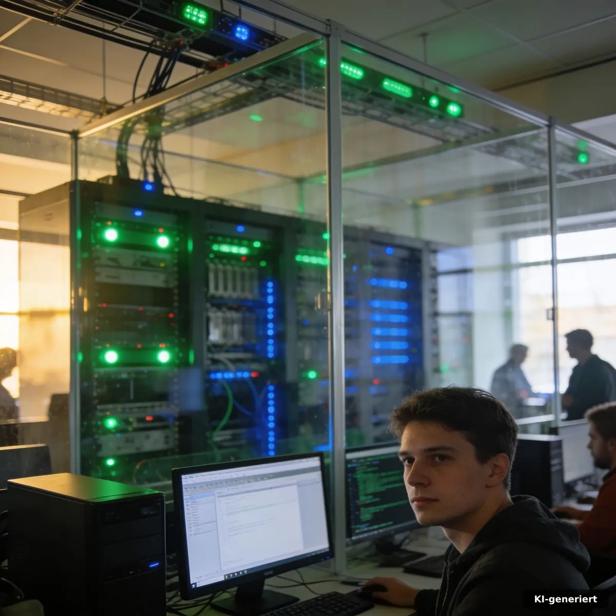 Getrennte Test- und Produktionsinfrastruktur in einem modernen europäischen Serverraum