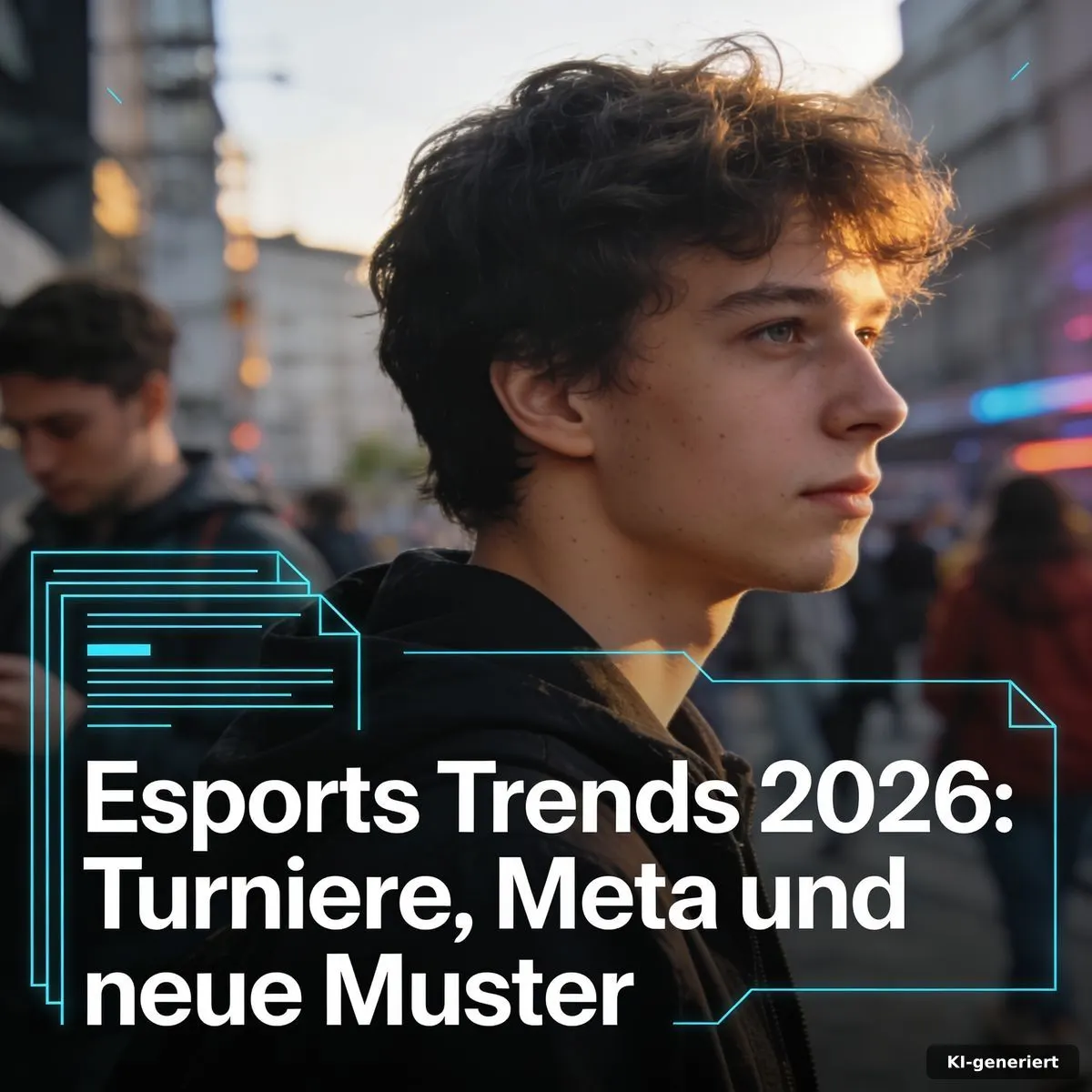 Esports Trends 2026 mit Turnierarena, Gaming-Setups und visuellen Hinweisen auf Meta-Wechsel