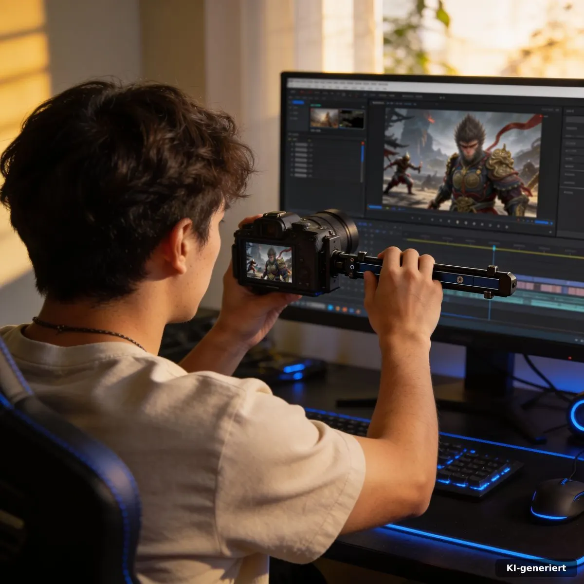 Gaming-Setup zur Anpassung der Kameraeinstellungen