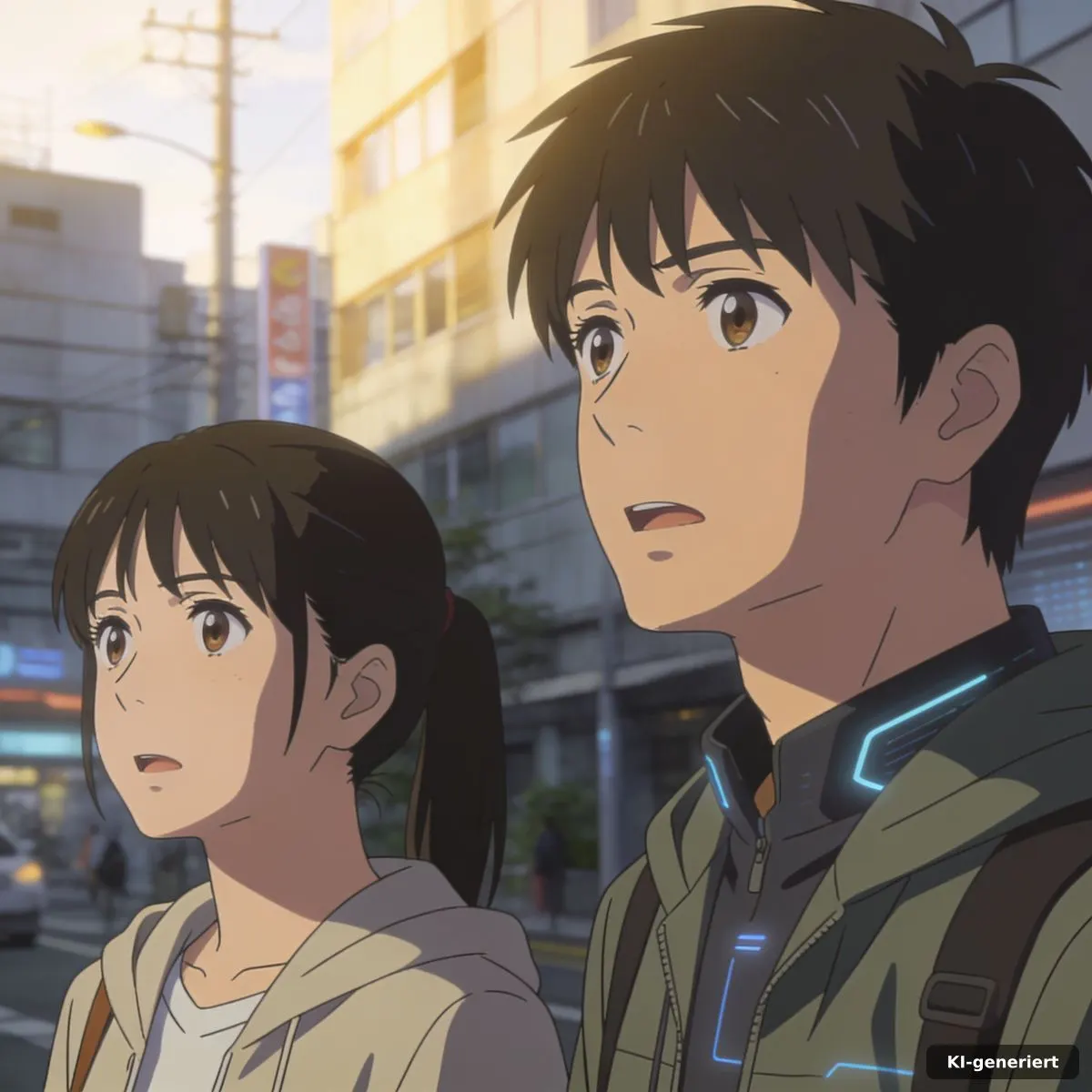 K-wave Anime Coverage mit Anime-Auswahl, Recherche-Notizen und Streaming-Tablet auf einem modernen Redaktionsschreibtisch