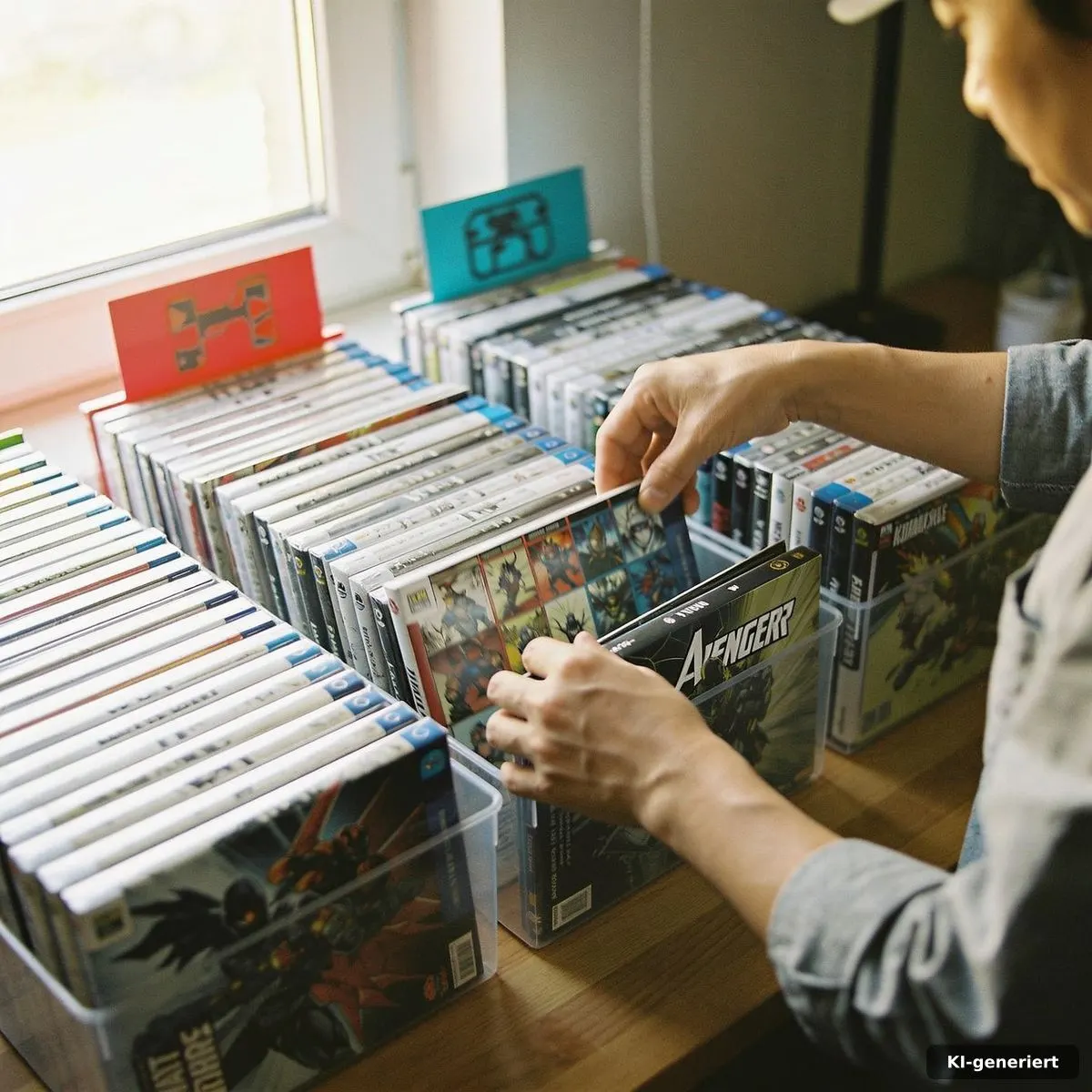 Marvel Hintergrundsammlung Aufbau: Mehr als Comics 3 Sammler sortiert Marvel-Bände nach Figuren, Story-Arcs und Themen