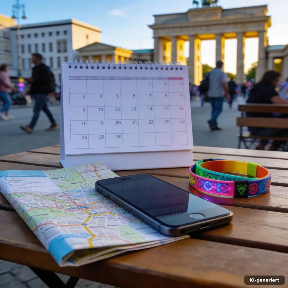 Pop Kultur Festival 2027 Early Bird Tickets Are Here 2 Festivalplanung für ein Wochenende in Berlin mit Kalender, Stadtplan und Festivalarmband
