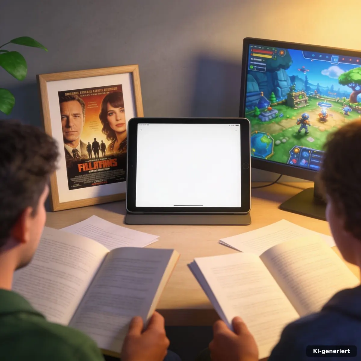 Medienvergleich mit Film, Serie und Spiel in einer redaktionellen Arbeitsrunde