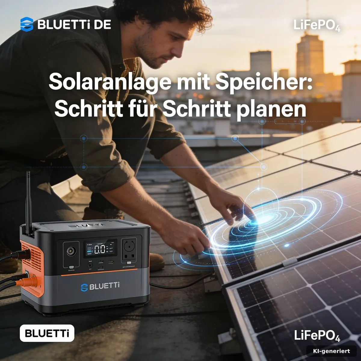 Solaranlage mit Speicher am Wohnhaus, Batteriesystem und technische Planung für den sicheren Eigenbau