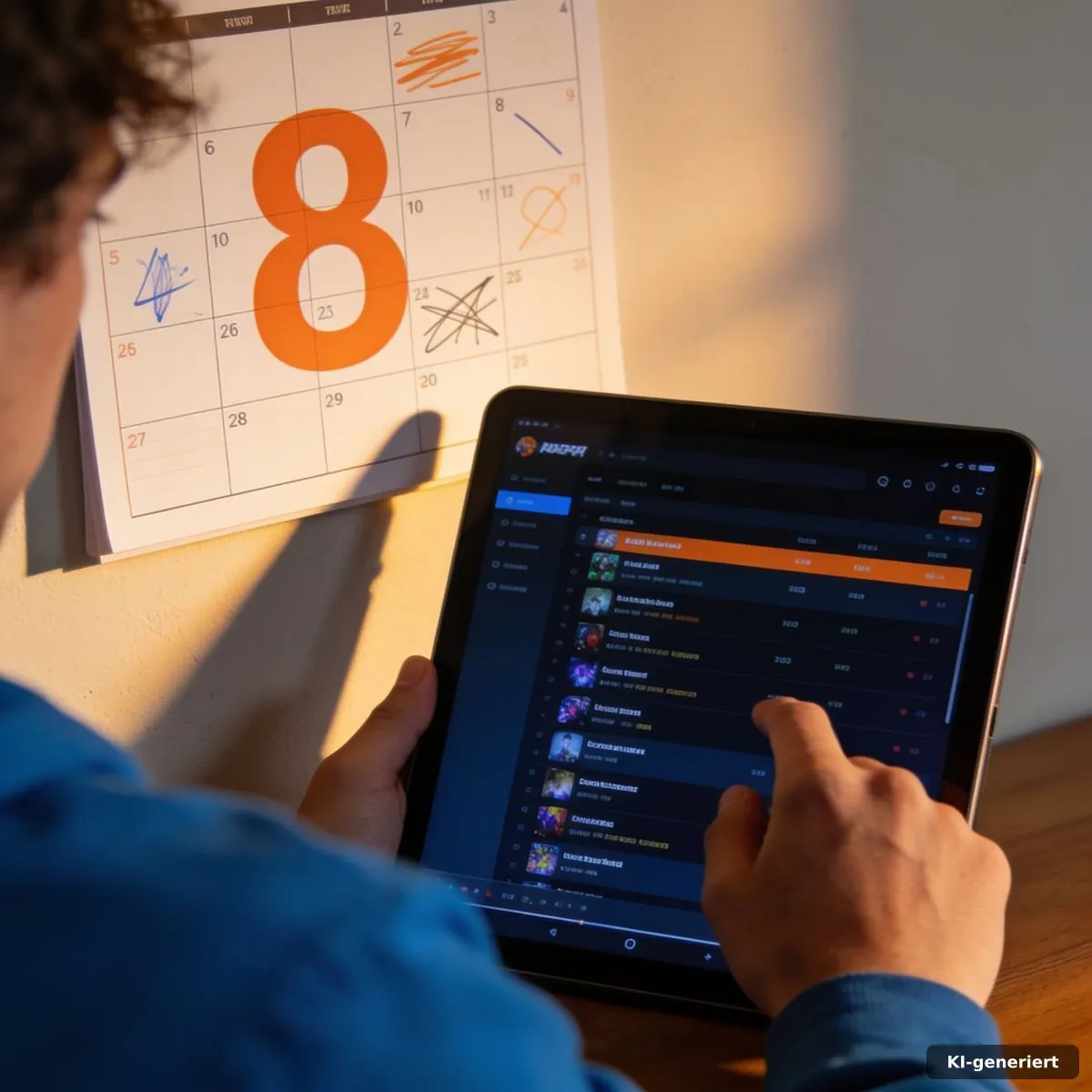 Streaming Verfügbarkeit Prüfen: Plattform, Region & Zeit 4 Tablet und Kalender zur Prüfung eines zeitlichen Streaming-Fensters