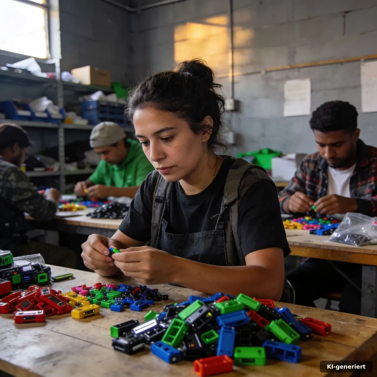 Werkstatt eines Social Business mit recycelten Materialien